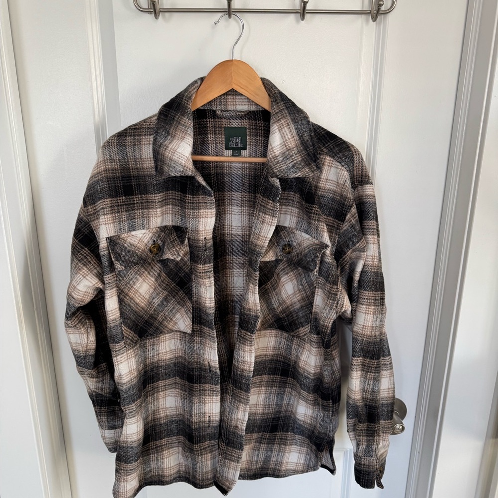 Wild Fable Women’s Black and White Plaid Shacket